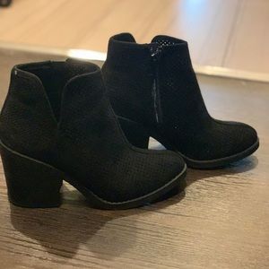 Black zip booties